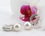 White South Sea pearl earstuds from Selectraders