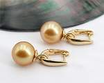 Golden South Sea pearl ear studs from Selectraders