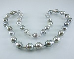 green silver baroque pearl necklace