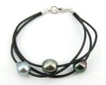 Pearl and Leather<br>Bracelet<br>10.0 - 11.0 mm